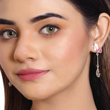 Love Paradise Floral Drop Butterfly Wing Earrings