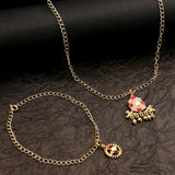 Ghungroo Drop Enameled Charms Pendant With Chain and Bracelets