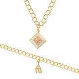 Yellow Gold Charms Pendant With Chain and Bracelets