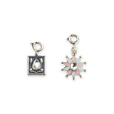 Enameled Floral Charms Pendant with Bracelet