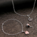 Stylish Oxidized Enameled Charms Pendant with Bracelet