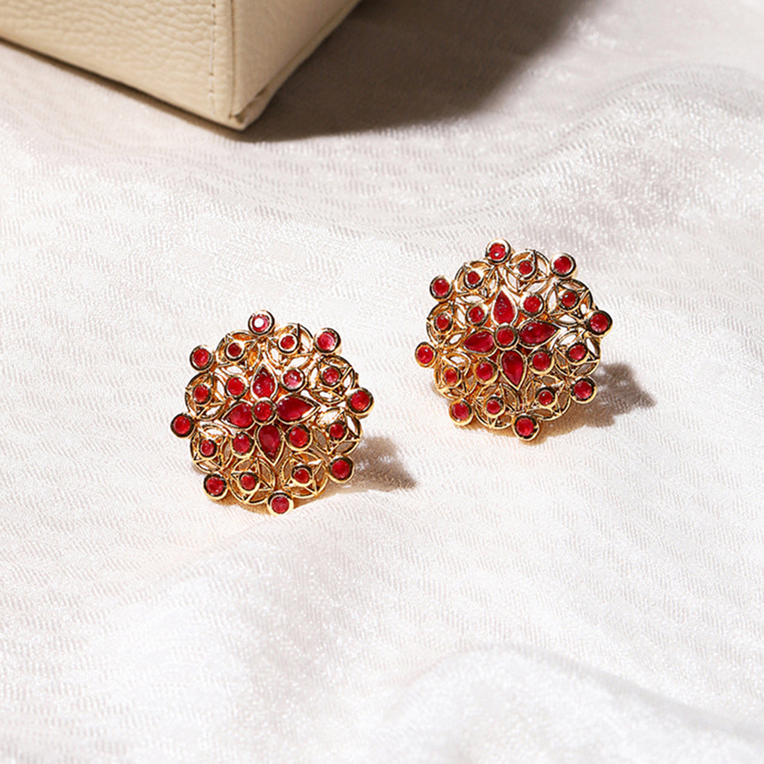 Buy Red Crystal Studs, Crystal Studs, Red Studs, Red Stone Studs Online in  India - Etsy