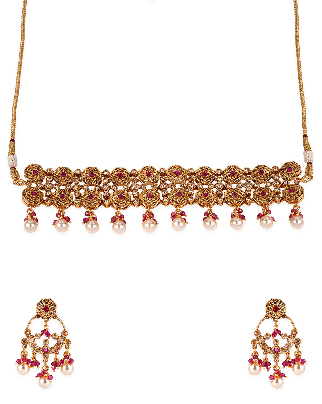 Lattice Design Traditional Necklace Set