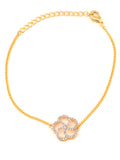 Shimmering Floret Gold Plated chain With Silver Stud