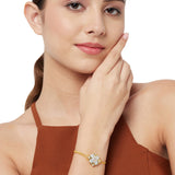 Shimmering Floret CZ Silver with Golden Touch Mangalsutra Bracelet