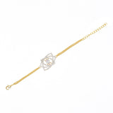 Shimmering Floret CZ Golden Round Brass Mangalsutra Bracelet