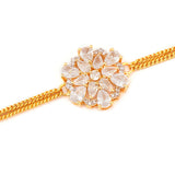 Shimmering Floret CZ Studded Golden Round Bracelet