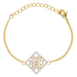 Shimmering Floret CZ Gold Plated Mangalsutra Bracelet
