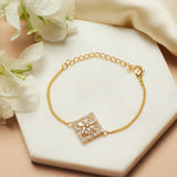 Shimmering Floret CZ Gold Plated Mangalsutra Bracelet