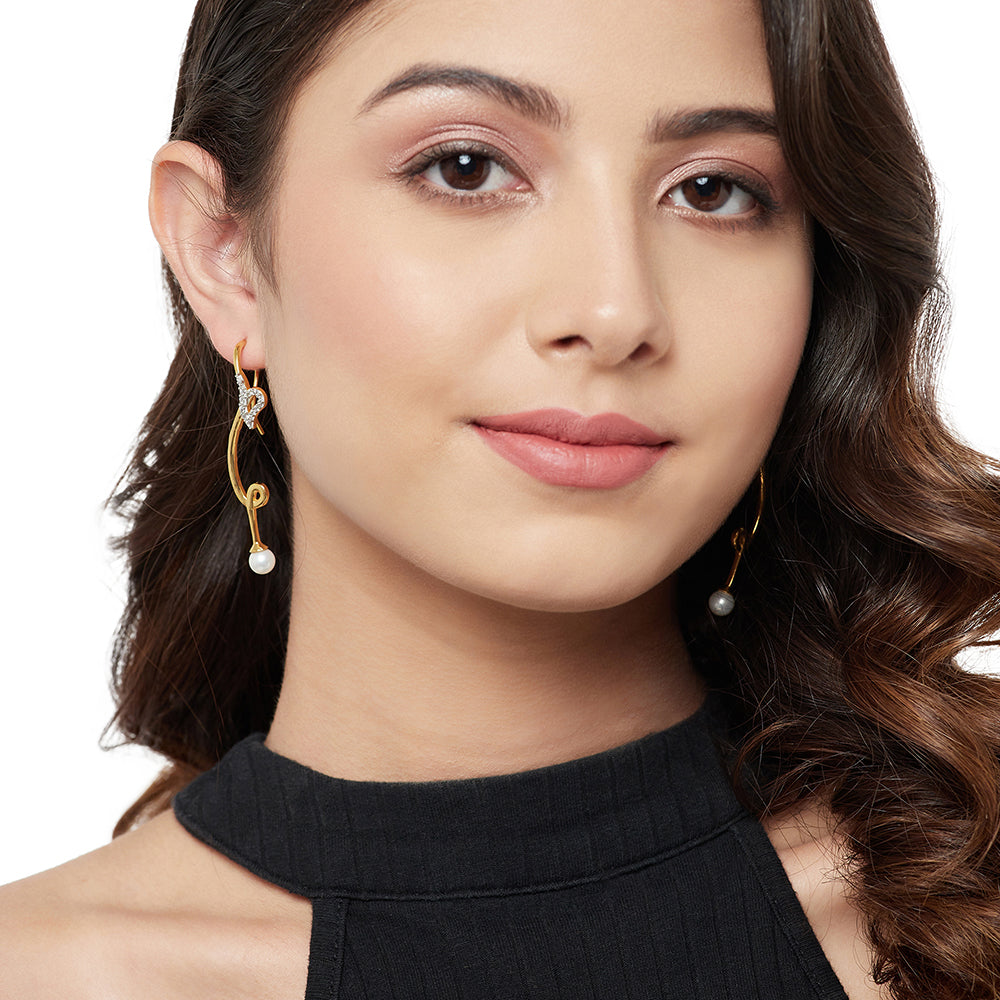 Voylla Gold Plated Drop Earrings