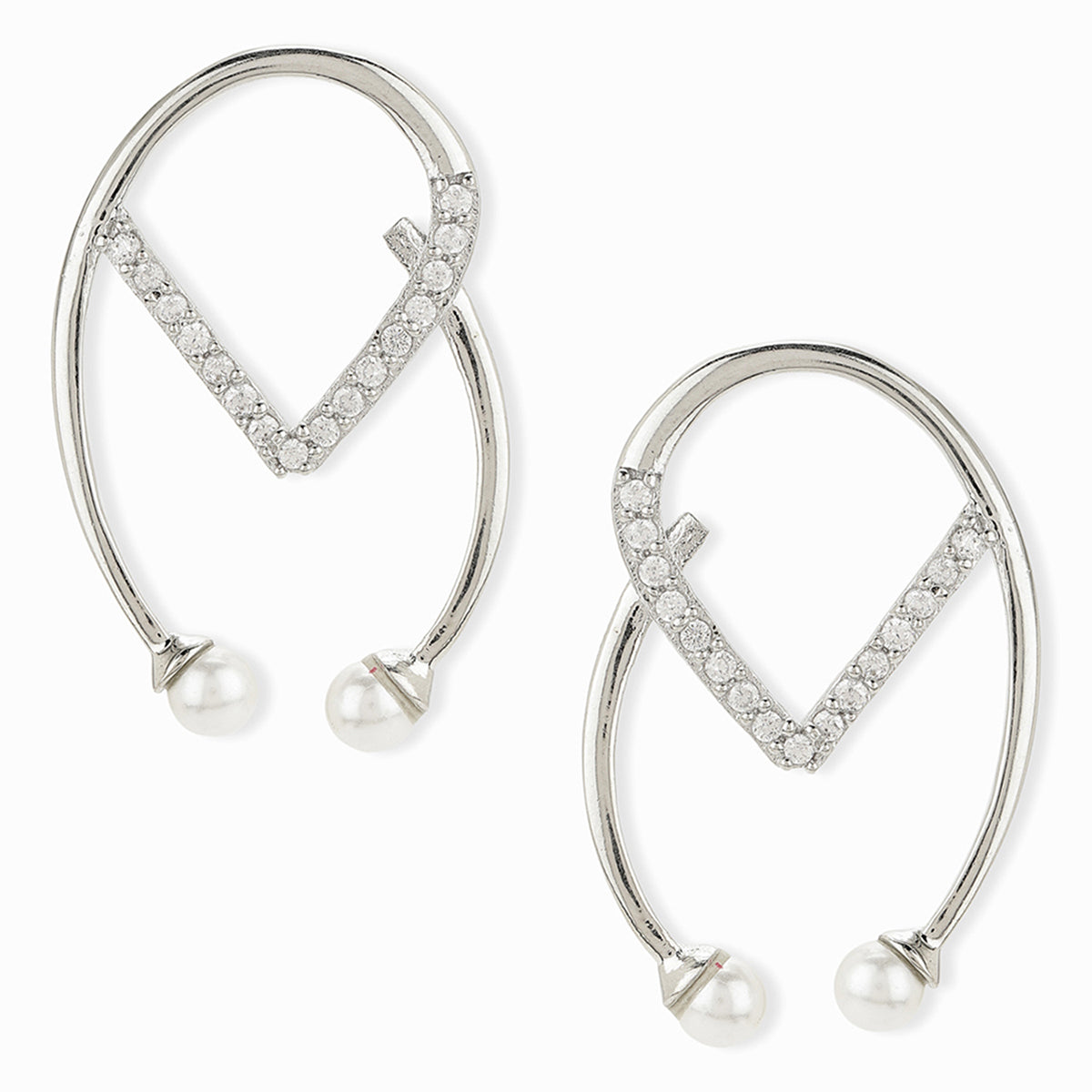 Buy Voylla Sparkling Elegance Marquise Cut CZ Jhumki Earrings at Amazon.in