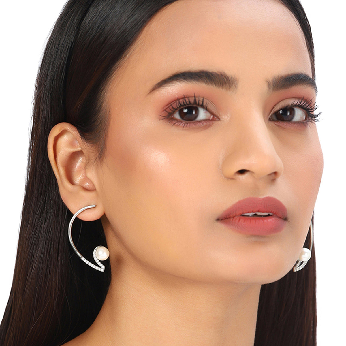 Voylla Silver-Plated Cuff Earrings
