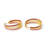 Trendy Hoops Gold Plated Brass Earrings with Design