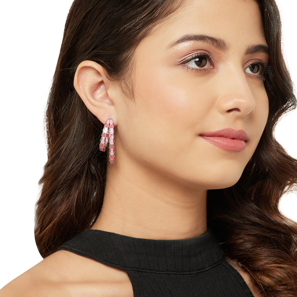 Trendy Hoops Twisted to Perfection Pink Earrings