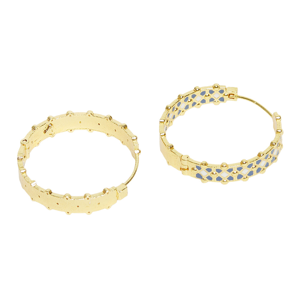 Fashion Trendy Hoops Gold Brass Earrings