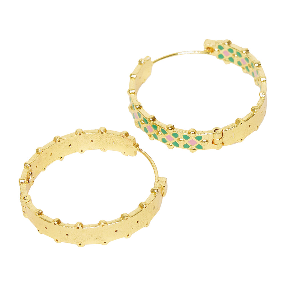 Trendy Hoops Gold Plated Brass Earrings