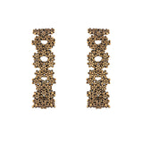 Floral Motifs Gold Plated Casual Brass Hoop Earrings