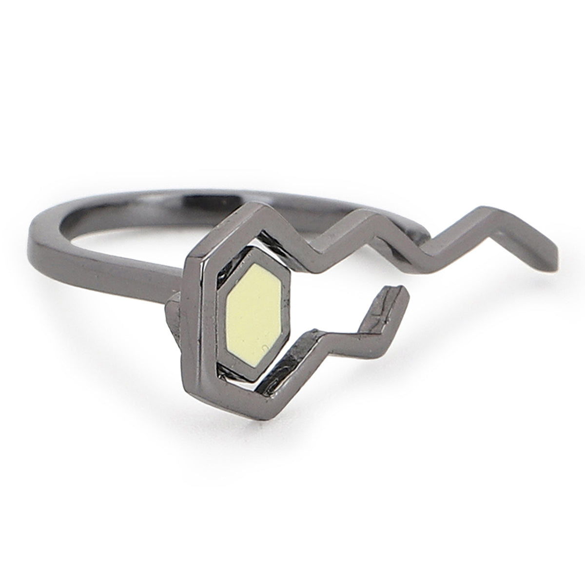 Pear Indicolite Tourmaline on Chevron Rhodium Band with a Solid White –  LettersToSarah Metalsmithing
