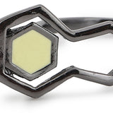 Benzene Black Rhodium Yellow Enamelled Ring