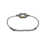 Benzene Black Rhodium Enamelled Adjustable Bracelet