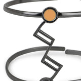 Benzene Black Rhodium Enemelled Adjustable Bracelet