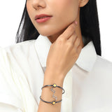 Benzene Black Rhodium Enemelled Adjustable Bracelet