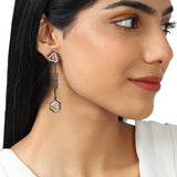 Benzene Black Rhodium Brass Earrings