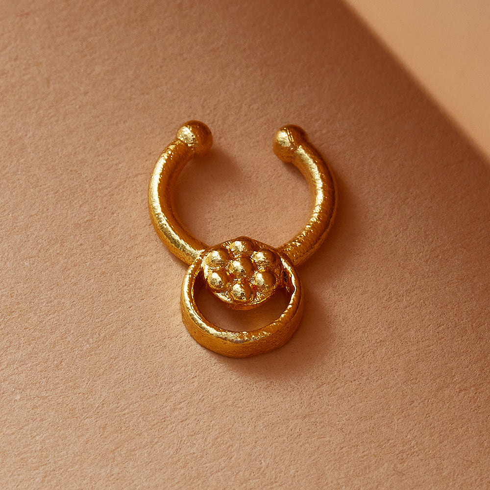 Indian Vertical Style 14k Real Gold women Nose Ring Nose Stud Push Pin –  Karizma Jewels