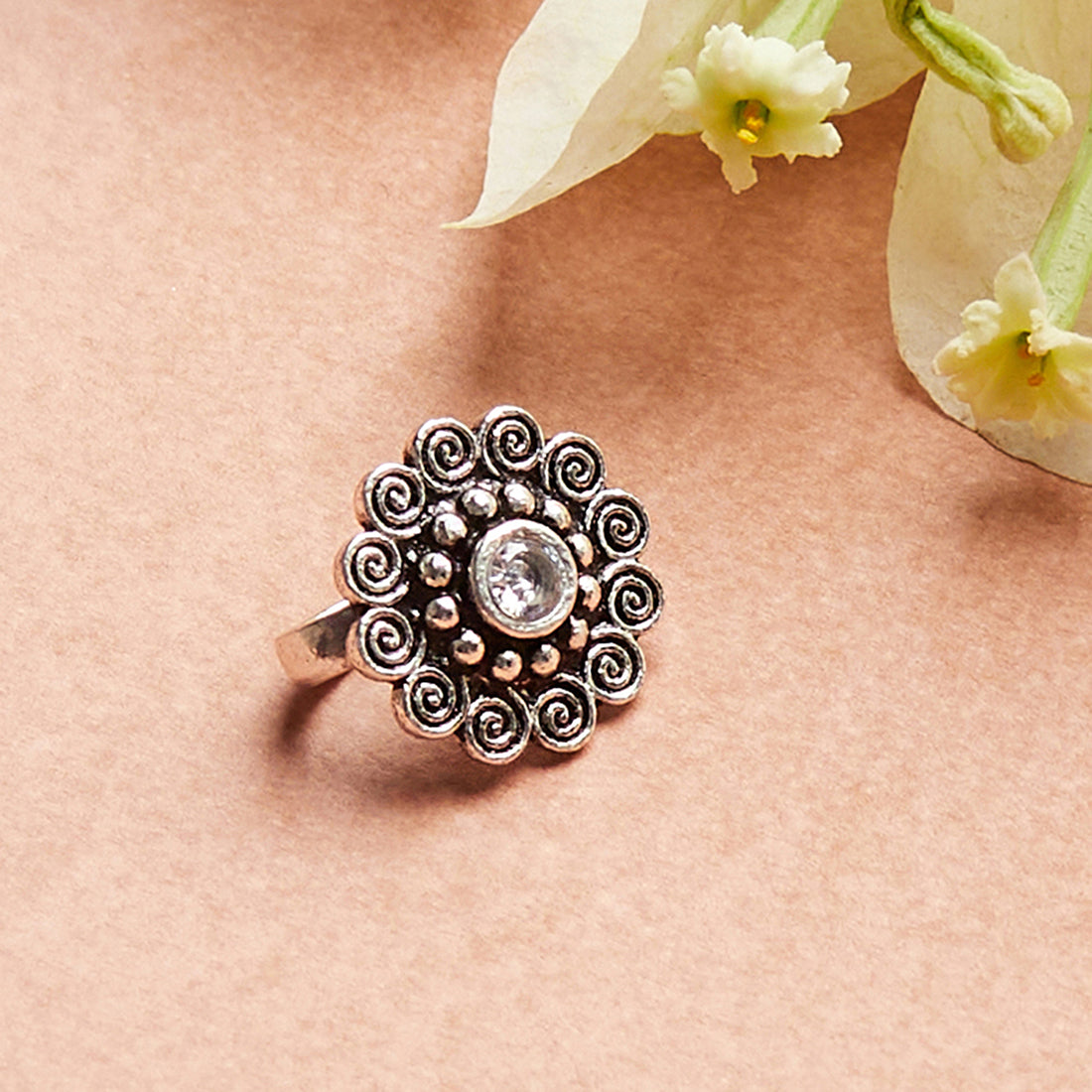 Indie Collectibles Oxidised Silver Nose Pin - Main Image