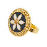 Floral Theme Nose Pin With Gold Plating