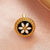 Floral Theme Nose Pin With Gold Plating