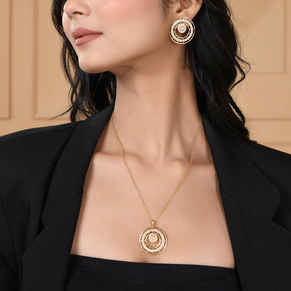 Gold Plated Designer Pendant Set – VOYLLA