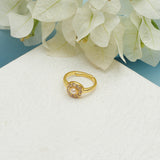 Pretty Ring With CZ Embellishment
