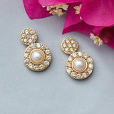 Dainty Pearl Adorned Drop Earrings