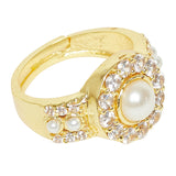 Classic Pearly Whites Gold Tone Ring
