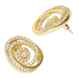 Gold Tone Pearly White Earrings