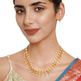 Apsara Antique Inspired Gold Toned Faux Pearls Embellished Brass Jewellery Set