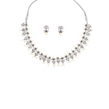 Apsara Faux Pearls Adorned Silver Plated Brass Jewellery Set