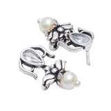 Apsara Faux Pearls Adorned Silver Plated Brass Jewellery Set