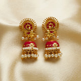 Faux Pearls Brass Gold Plated Jhumka Drop Earrings