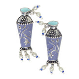 Arabian Nights Vintage Style Enamelled Oxidised Plated Brass Earrings