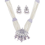 Shwet Kamal Antique Inspired Silver Plated Heavily Embellished Jewellery Set