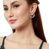 Pearly Whites CZ studded Designer Earrings
