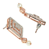 Pearly Whites Designer Rose Gold Earrings