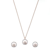 Pearly Whites Pendant Set in Rose Gold Tone