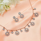 Pearly Whites Showstopper Necklace Set in Rose Gold Tone