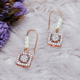 Rose Gold Plated Pearl Beaded Earrings