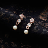 Pearly White Dainty Drop Earrings