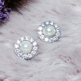 Classic Pearly Whites Stud Earrings