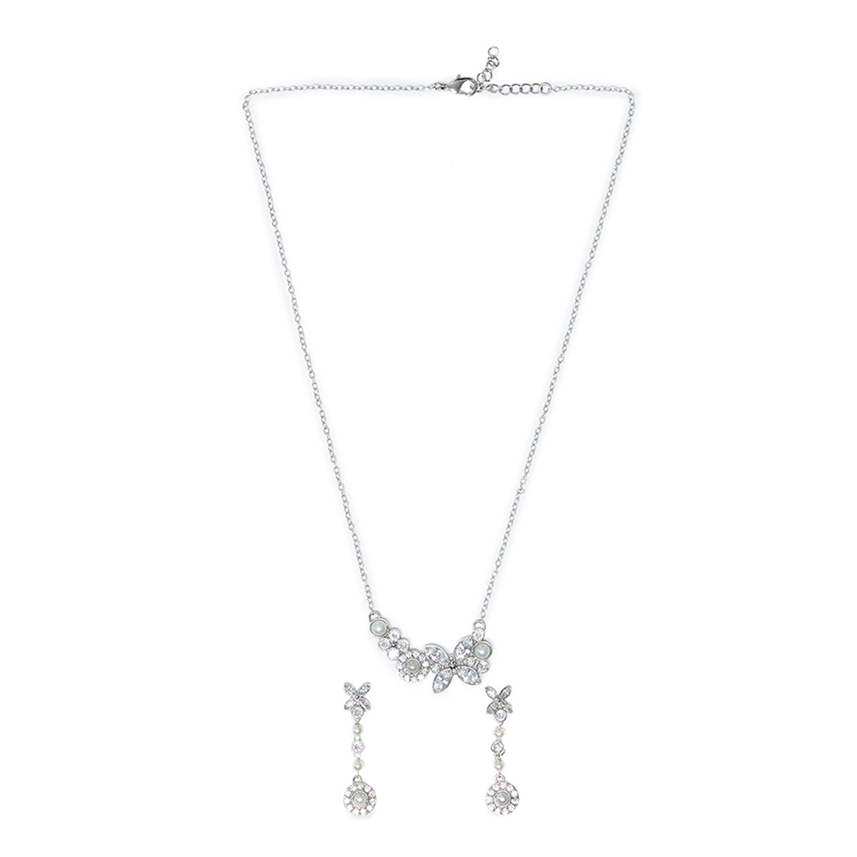 Pearly Whites Pendant Set Adorned with CZ & Pearl